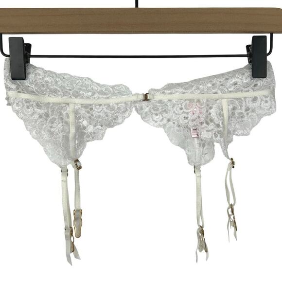 Victoria's Secret Accessories - Victorias Secret White Lace Garter Belt Bridal Lingerie Adjustable Sexy XS Small